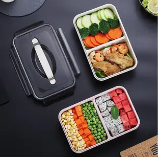 健康環保小麥秸稈新款雙格微波餐盒 便當盒(可微波) (4.7折)