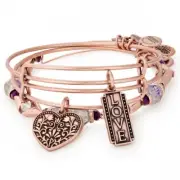 Alex and Ani Love Set of 3 Bangle Bracelets - Rafaelian Rose Gold Finish NWT
