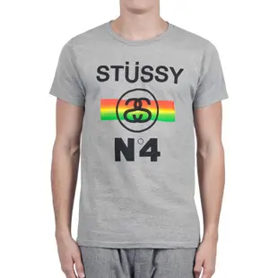 Stussy No.4 Fade 灰 短袖T恤 休閒 印花 彩虹 上衣 短T 美牌 Logo