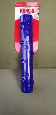 Kong Squeezz Large Squeaky Dog Toy Puncture Proof Fetch Stick 11" PURPLE