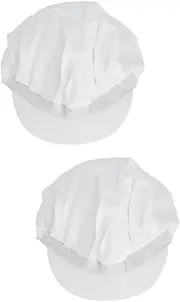 [VALICLUD] 2 Pcs Chef Hair Cap Work Hat Beanie for Restaurant Catering Easy to Clean Reusable for Chef Waitress