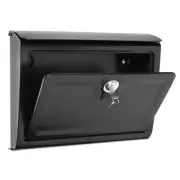 Whitman Galvanized Steel, Locking, Wall Mount Mailbox. Black