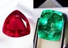 Loose Gemstone 8 to 10 Ct Natural Emerald & Ruby Mixed Pair Certified RM158