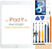 iPad 9 2021 9th Generation Touch Screen Digitizer Touch Screen for iPad 10.2 2021 A2602 A2603 A2604 A2605 Front Touch Screen with Home Button, Free Repair Tools (White)