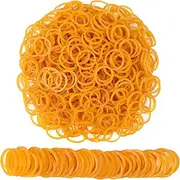 AMUU Rubber Bands mini 1200pcs yellow small Rubber Band Mini Soft Elastic Bands for Braids Hair Diameter 16mm rubber bands for Office Supplies School Home