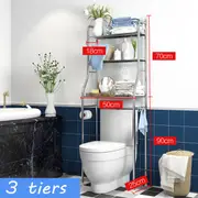 2/3 Tiers Storage Rack Over Toilet/Bathroom/Laundry/Washing Machine Shelf Unit Organizer #03