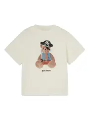 [Palm Angels Kids] pirate bear-print t-shirt 12 White