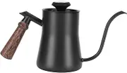 650ml Hanging Ear Hand Coffee Pot, Stainless Steel Drip Type Coffeeware Tool with Thermometer, Long Mouth Temperature Control Pot for Home (LIZEALUCKYSchnh7-11)