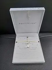 Equilibrium Guardian Angel Christening Keepsake, 1 Count (Pack of 1), Stone Silver, Cubic Zirconia