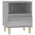 Wooden Bedside Table Drawers Storage Side Shelf Cabinet Bedroom Nightstand Grey