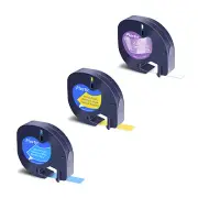 3Colors 16952 91332 91335 Plastic Label Tape Set for Dymo LetraTag LT100H