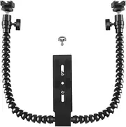 Aswalling New Flexible Dual Arm Hot Shoe Flash Bracket Mount Holder for Macro Shot Camera Accessories