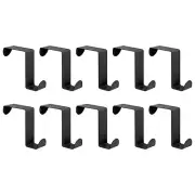 Over the Door Hooks, 10pcs - Stainless Steel S-Shaped Double Hooks (Black)