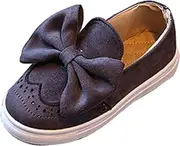 [Gaorui] Girls' Sweet Slip-On Bowknot Flat Loafers Suede Soft Sole Casual Board Shoes