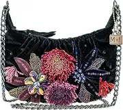 [MARY FRANCES] Spark Embellished Mini Crossbody Handbag, Black, Black