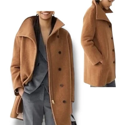 J Crew Coat 16 Brown Wool Blend Nello Gori Villa Italian Stadium Cloth Camel