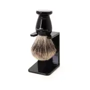 1EJ946SDS Classic Best Badger Hair Exfoliating Shaving Brush with Stand for S...