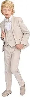 [Lilax] Boys Suit Set, Formal Jacket, Vest, Pants, Shirt and Matching Bowtie 5 Piece
