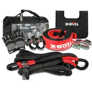 X-BULL Recovery Kit 4X4 4WD Kinetic Rope Snatch Strap Winch Damper 13PCS Offroad