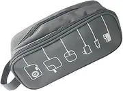 Multifunctional Digital Accessories Storage Bag Portable Zipper Pouch for USB Cables Power Bank Earphones Travel Organizer Case Grey