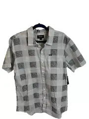 Brixton black and white plaid button up short sleeve shirt NEW