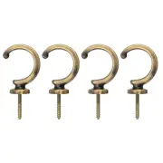 4Pcs Aluminum Alloy Wall Mounted Curtain Holdback Drapery Tieback Hooks, Bronze