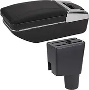 Centre Console Box for Rapid Box Car Box Center Storage Box Interior Center Arm Rest Console(B Red line No USB)