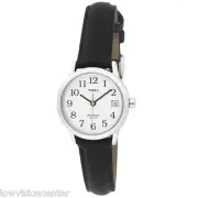 Timex Women's Indiglo Watch Silver with Date, Leather Band Low Vision Easy 2 C