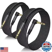 Birvemce 2 Pack Premium TRS Cable 10FT, 1/4 Inch TRS Cable- Noise Free and Lo