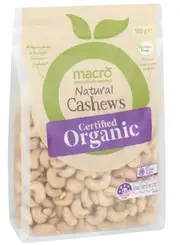 Macro Natural Organic Cashews Nuts 500g