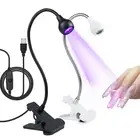 Mini Nail Lamp 5V UV LED Light Gooseneck Clamfor UV Gel False Nail Tips W/USB