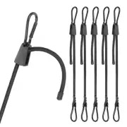 6 PCS Adjustable Bungee Cords with Hooks, 24 Inches Black Elastic Cord with C...