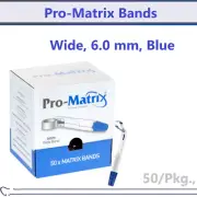 Dental Pro-Matrix Straight Matrix Bands Stainless Steel Wide 6 mm 50/Box, 19005