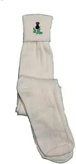 [Tartanista] Mens Ecru Thistle Embroidered Scottish Highland Kilt Hose/Socks