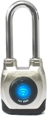 eGeeTouch Outdoor Smart Padlock 4th Gen Weatherproof Rugged Design Long Shackle