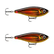 2x Rapala 14cm X Rap Haku Slow Sinking Glidebait Fishing Lures 5W - 50UV
