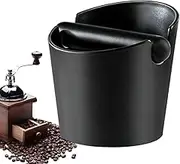 Knock Box - Grounds Disposal Container Knock Box, Dump Bin with Removable Knock Bar and Non-Slip Base for Machine
