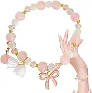 [Whnbuij] Pearl Bracelets for Women, Lily of the Valley Bracelet - Wedding Jewellery Gradient Colour Brand Trendy Flower Bangle Women's Jewellery for Dating Banquet Parties
