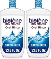 Biotene Oral Rinse Mouthwash for Dry Mouth, Breath Freshener and Dry Mouth Treatment, Fresh Mint - 2x33.8 fl oz