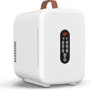 ADVWIN Mini Fridge, 10L Portable Mini Refrigerator Personal Small Fridge Cooler, 12V Compact Car Refrigerator, for Bedroom Home Office and Travel, White