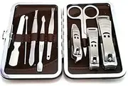 9JOY 9 in 1 Manicure & Pedicure Grooming Kit Set For Women with Leather Case