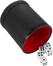 MOLUCKFU Modern Dice Shaking Cup Leather Quiet Rolling Essential for Dice Games and Social Events