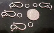 4 sets 4 plated finishes hook eye jewelry necklace clasps 20.5mm x 12mm fpc172