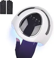 KADS UV LED Nail Lamp with UV Gloves Set Nail Dryer for Nail Gel Polish with 48 Lamp Beads 4 Timer Setting 48W LED UV Curing Lamp for Professional Nail Solon and Home DIY Use (White)