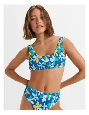 [Roxy] Sunny Days Floral Bralette Bikini Top in Blue