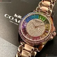 在飛比找蝦皮購物優惠-COACH手錶,編號CH00191,36mm玫瑰金圓形精鋼錶