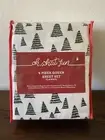 Oh What Fun 4 Piece Queen Sheet Set Flannel Christmas Evergreen Tree