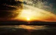 OUTER SPACE PLANETS SCENIC BEAUTY SUNSET ATMOSPHERE ART POSTER REPRINT 11 x 17