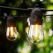 Jingle Jollys Festoon Lights Outdoor 14M Warm White LED String Light, 10 Bulbs, Low Voltage, Indoor/Outdoor Use