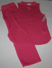 NWT N Natori Heather Pink SLEEVELESS Congo JERSEY KNIT Pajama/Lounge Set S SOFT